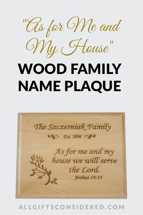 As For Me and My House - Family Plaque